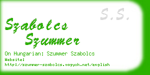 szabolcs szummer business card